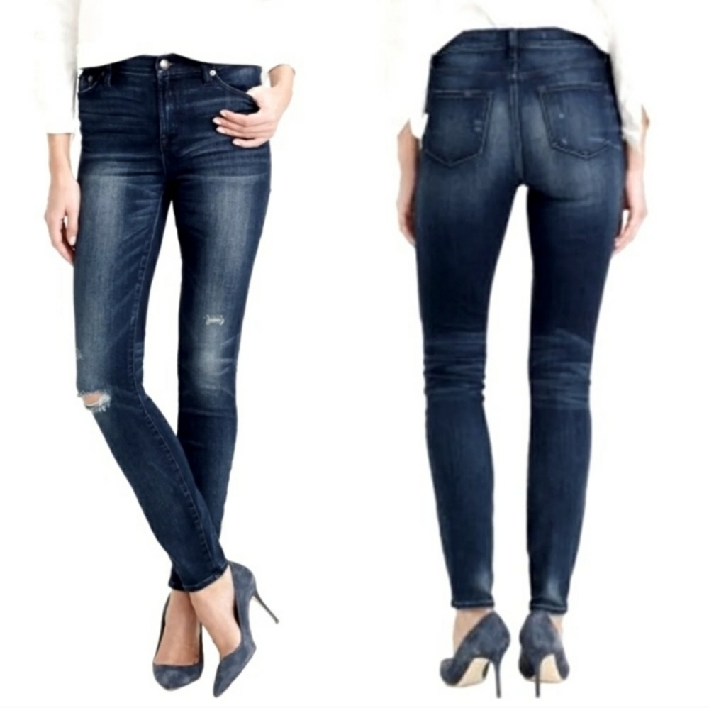 J Crew Factory high rise skinny distressed jeans